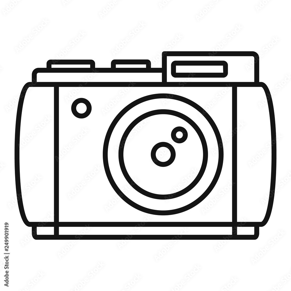 Canvas Prints Retro camera icon. Outline retro camera vector icon for web design isolated on white background