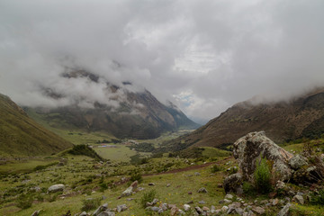 Humantay lake on Salkantay trek ,Peru, located in the Cordillera Vilcabamba, Cusco