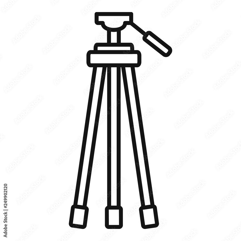 Poster camera tripod icon. outline camera tripod vector icon for web design isolated on white background