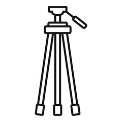 Camera tripod icon. Outline camera tripod vector icon for web design isolated on white background