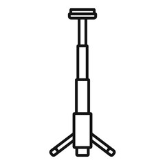 Camera smartphone tripod icon. Outline camera smartphone tripod vector icon for web design isolated on white background