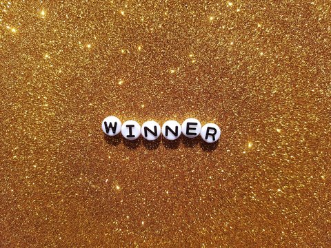 Golden Winner Glitter Background
