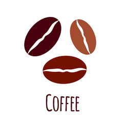 Vector coffee beans icon. Simple flat illustration