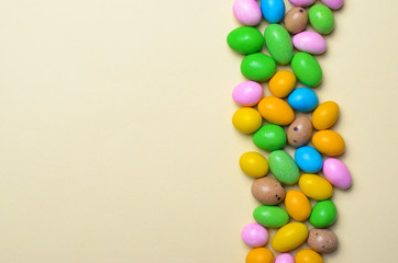 Chocolate Eggs on Bright Background, Sweet Easter Treat