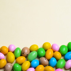 Chocolate Eggs on Bright Background, Sweet Easter Treat