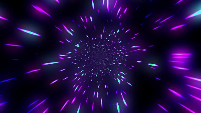 Slow Hyper Warp Neon Stars Rotating Tunnel Disco VJ Motion Background