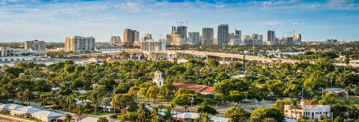Fort Lauderdale skyline, Florida, USA. Panoramic view of downtown.