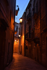 Fototapeta na wymiar Night view in amazing Old Town , historical center of Bari , Italy