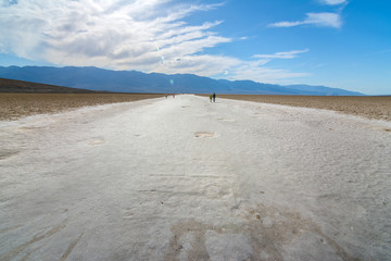 Amazing Badwater salt lake at Death Valley National Park, California, Usa
