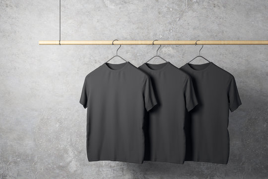 Empty three black tshirts