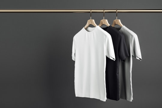 Empty shirts on hanger