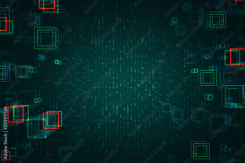 Poster Blurry binary code backdrop