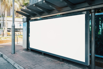 Blank white billboard - obrazy, fototapety, plakaty