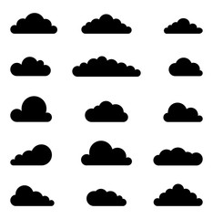 Set of clouds against the sky .In flat style