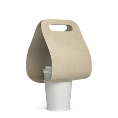 Coffee cup holder mockup