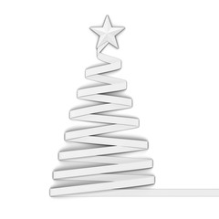 Paper style christmas tree with a star