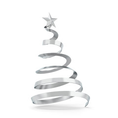 Minimalistic style christmas tree with a star