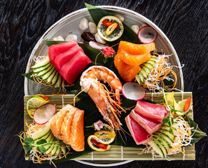 Japanese food. sushi and sashimi big set