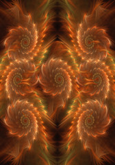 Abstract artistic computer generated pure smooth curvy fiery fractal background