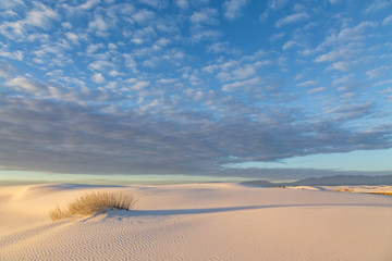 Fototapeta na wymiar Clouds over White Sands National Monument in the early morning