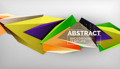 3d triangle geometric background design, modern poster template