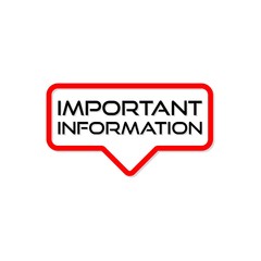 Important Information sign, icon or logo