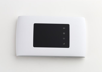 Portable usb router on a white background. 4g router isolated on white background.