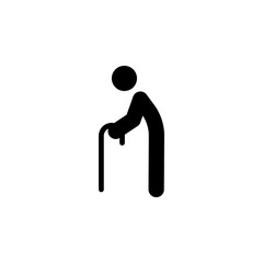 human walking stick outline icon. Signs and symbols can be used for web, logo, mobile app, UI, UX