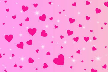 Pink hearts, vector illustration.