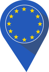 Pin in the form of a European Union flag
