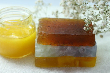 handmade soap with flowers