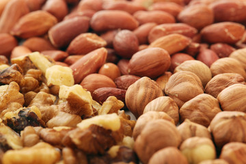 Different nuts forming background	
