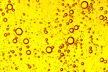 abstract background of bright yellow-red bubbles close-up