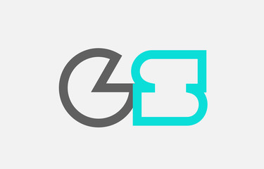 blue grey alphabet letter gs g s combination for logo icon design