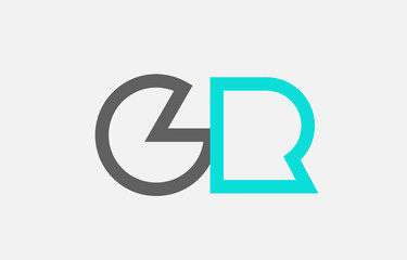 blue grey alphabet letter gr g r combination for logo icon design