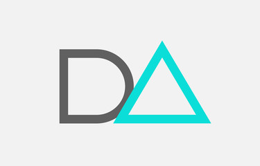blue grey alphabet letter da d a combination for logo icon design
