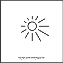 Sun Vector Icon. A symbol of the sky, good weather on white isolated background.