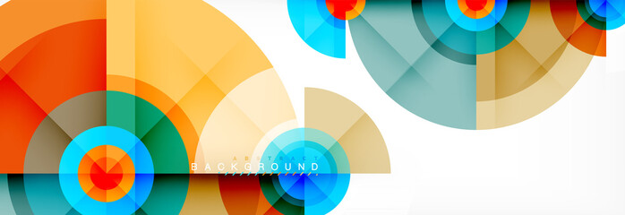 Round circles and triangles abstract background