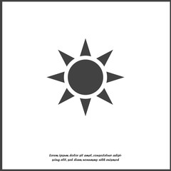 Sun Vector Icon. A symbol of the sky, good weather on white isolated background.