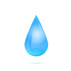 Drop of water isolated on white background. Vector illustration
