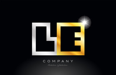 gold silver alphabet letter le l e combination for logo icon design