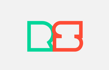 orange green alphabet letter logo combination rs r s design