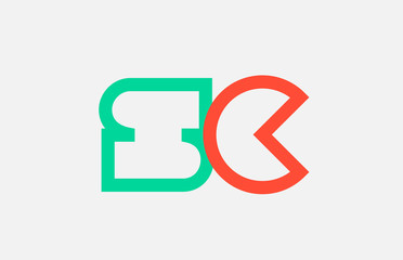 orange green alphabet letter logo combination sc s c design