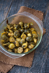 Baked Brussels sprouts with turmeric