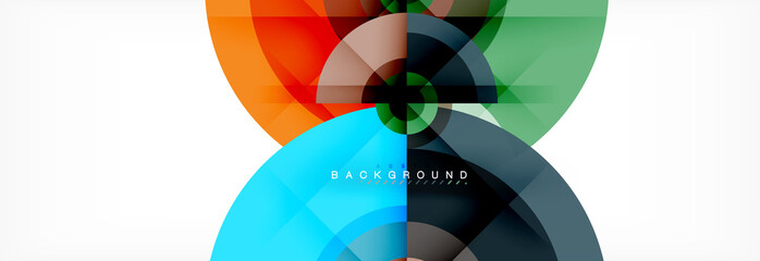 Obraz premium Round circles and triangles abstract background