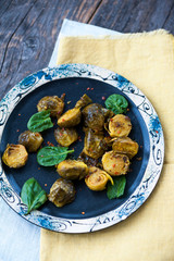 Baked Brussels sprouts with turmeric