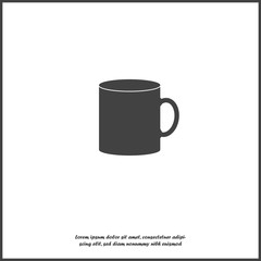 Vector icon disposable cup of coffee. Stale coffee drink in the dishes.