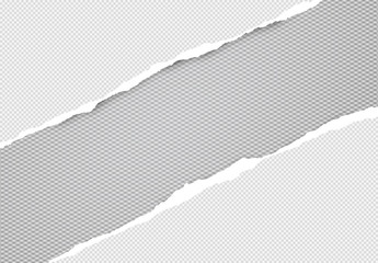 Torn squared white paper in corners are on background with space for text. Vector illustration