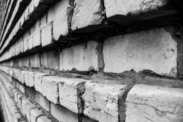 .brick wall perspective in black and white