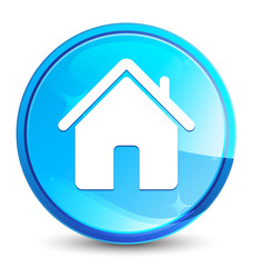 Home icon splash natural blue round button